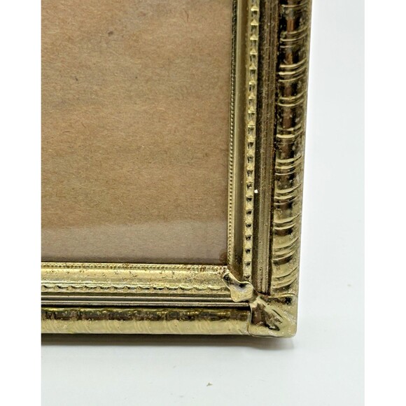 Vintage Gold Tone Picture Frame Holds 5x7 Inches Velvet Backing Used - Picture 4 of 16